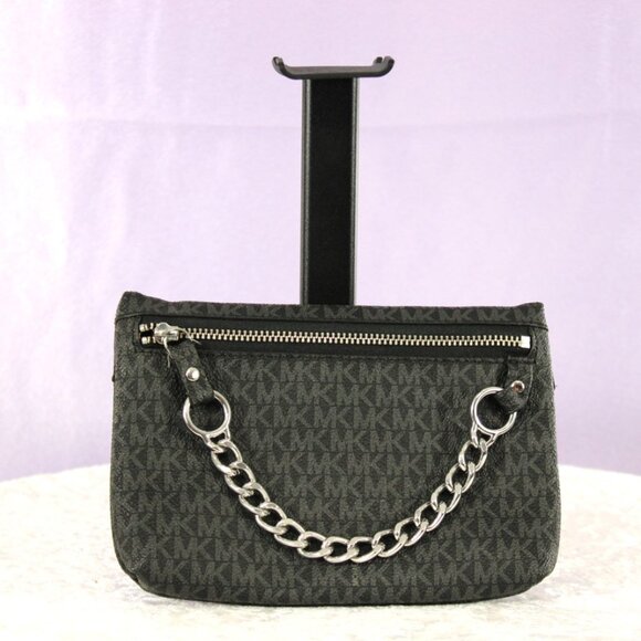 Michael Kors Jet Set Signature Black Chain Wristlet Pouch - Picture 1 of 5